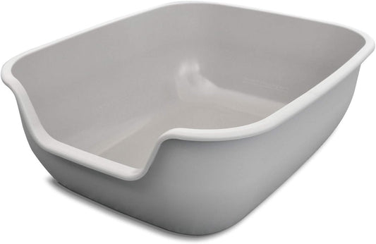 Betterbox Large Non-Stick Litter Box with Pet-Safe Coating for Effortless Cleaning and Open-Top Design, Constructed from Durable ABS Plastic