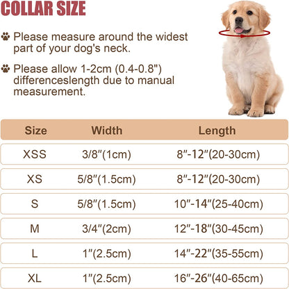 Reflective Dog Collar, Puppy Collar with Buckle Adjustable, Black M