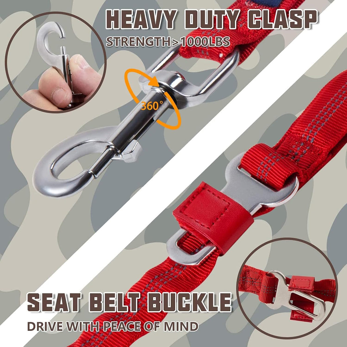 Bungee Dog Leash for Large Breeds with Shock Absorption and No-Pull Design