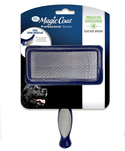 Magic Coat Professional Series Grooming Brush for Dogs & Cats, Reduces Shedding, Stimulates Coat'S Natural Oils, Ergonomic Design, Ideal for Medium, Long, Curly, and Wiry Coats
