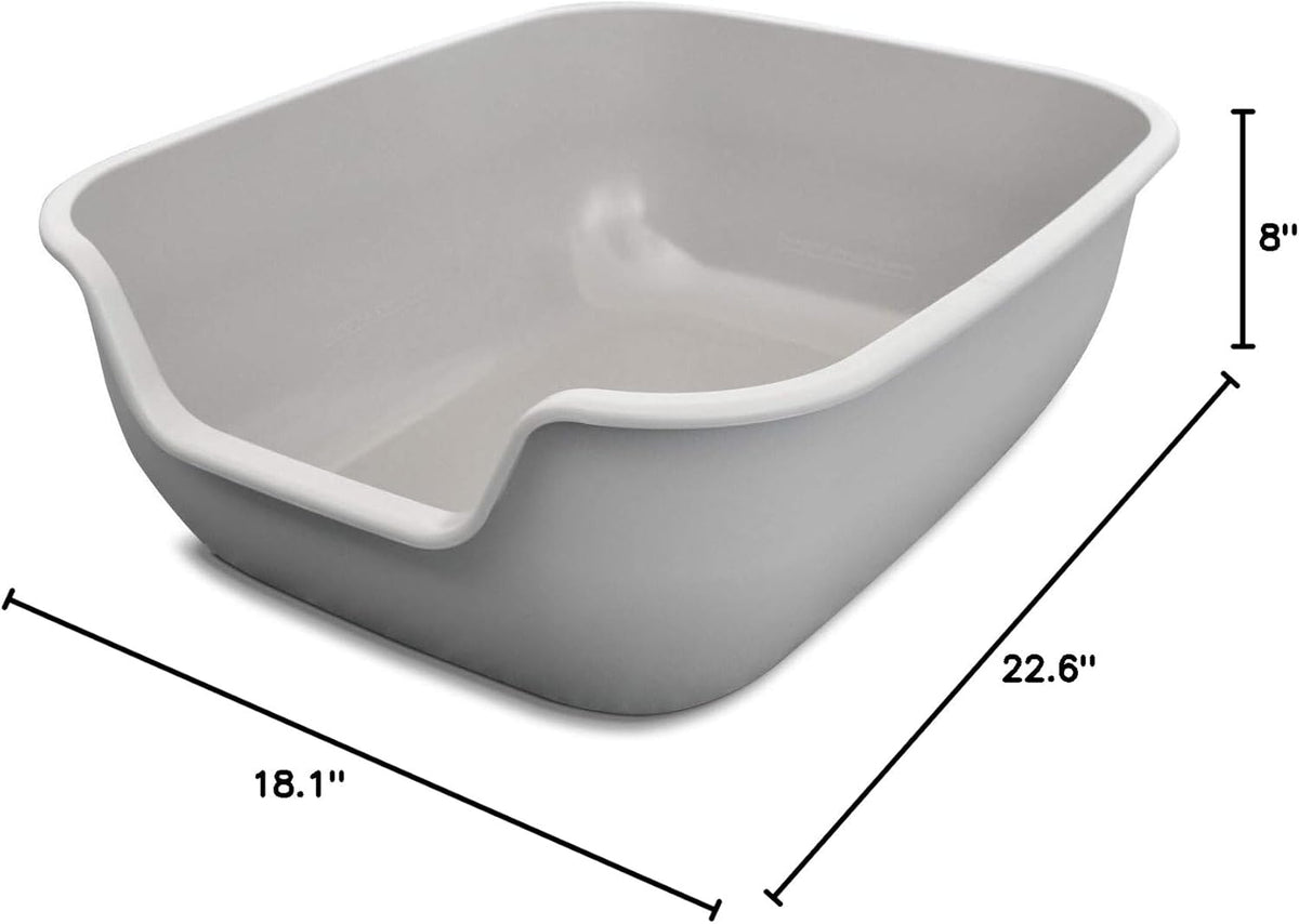Betterbox Large Non-Stick Litter Box with Pet-Safe Coating for Effortless Cleaning and Open-Top Design, Constructed from Durable ABS Plastic