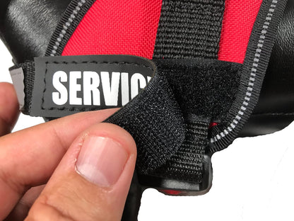 Reflective Service Dog Patches with Hook Backing for Service Animal Vests and Harnesses, Small (4.6 x 1 Inch)
