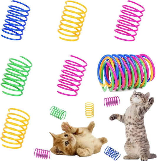 40-Pack Colorful Cat Spiral Springs - Durable Plastic Coils for Indoor Cats, Ideal for Swatting, Biting, and Hunting Activities