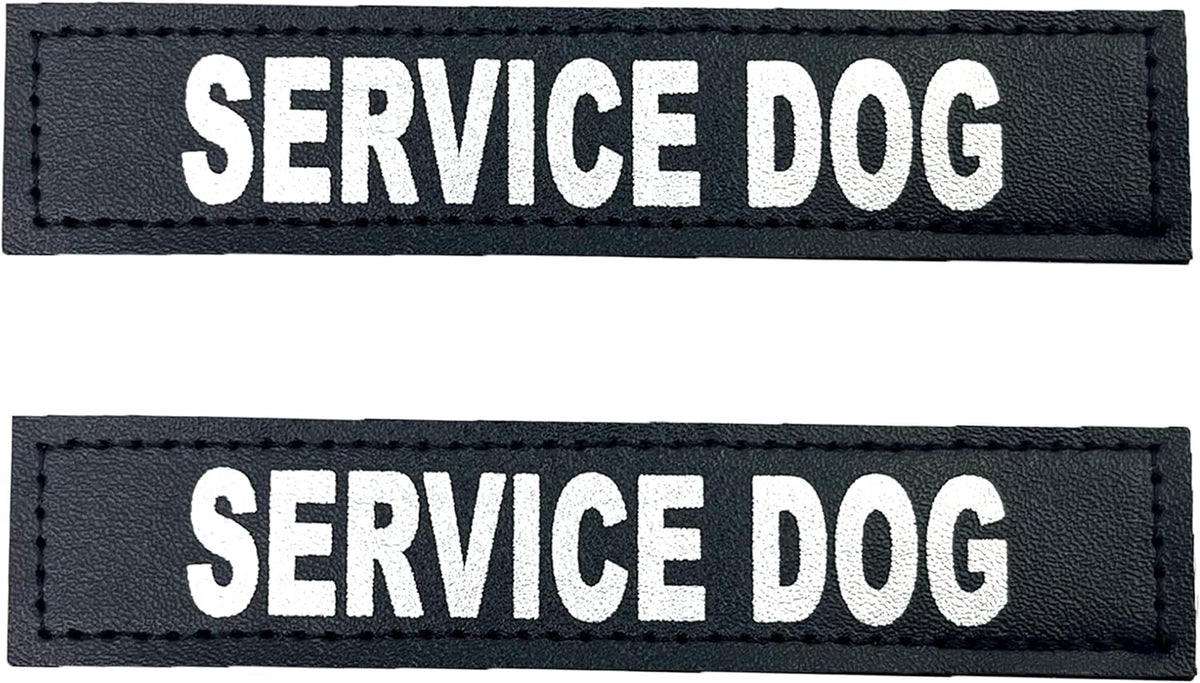 Reflective Service Dog Patches with Hook Backing for Service Animal Vests and Harnesses, Small (4.6 x 1 Inch)