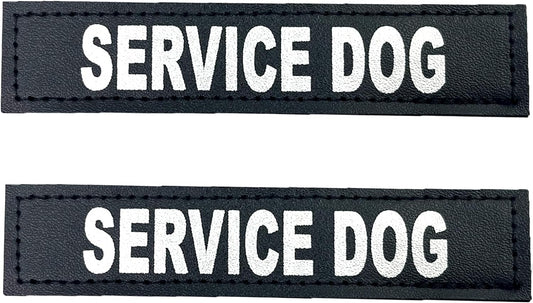 Reflective Service Dog Patches with Hook Backing for Service Animal Vests and Harnesses, Small (4.6 x 1 Inch)