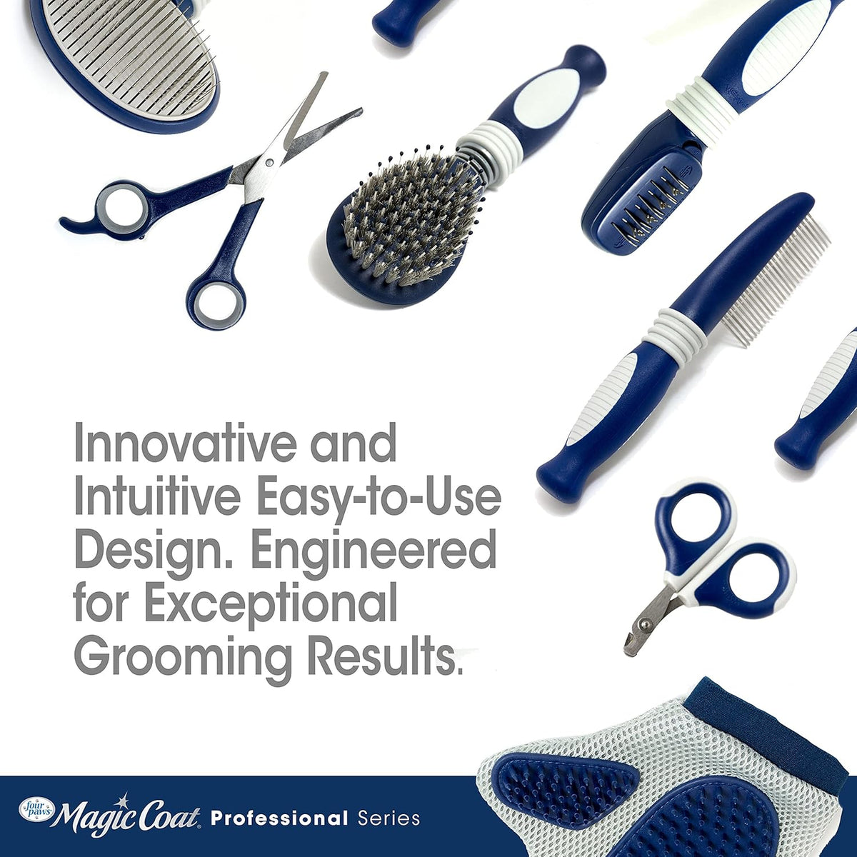 Magic Coat Professional Series Grooming Brush for Dogs & Cats, Reduces Shedding, Stimulates Coat'S Natural Oils, Ergonomic Design, Ideal for Medium, Long, Curly, and Wiry Coats