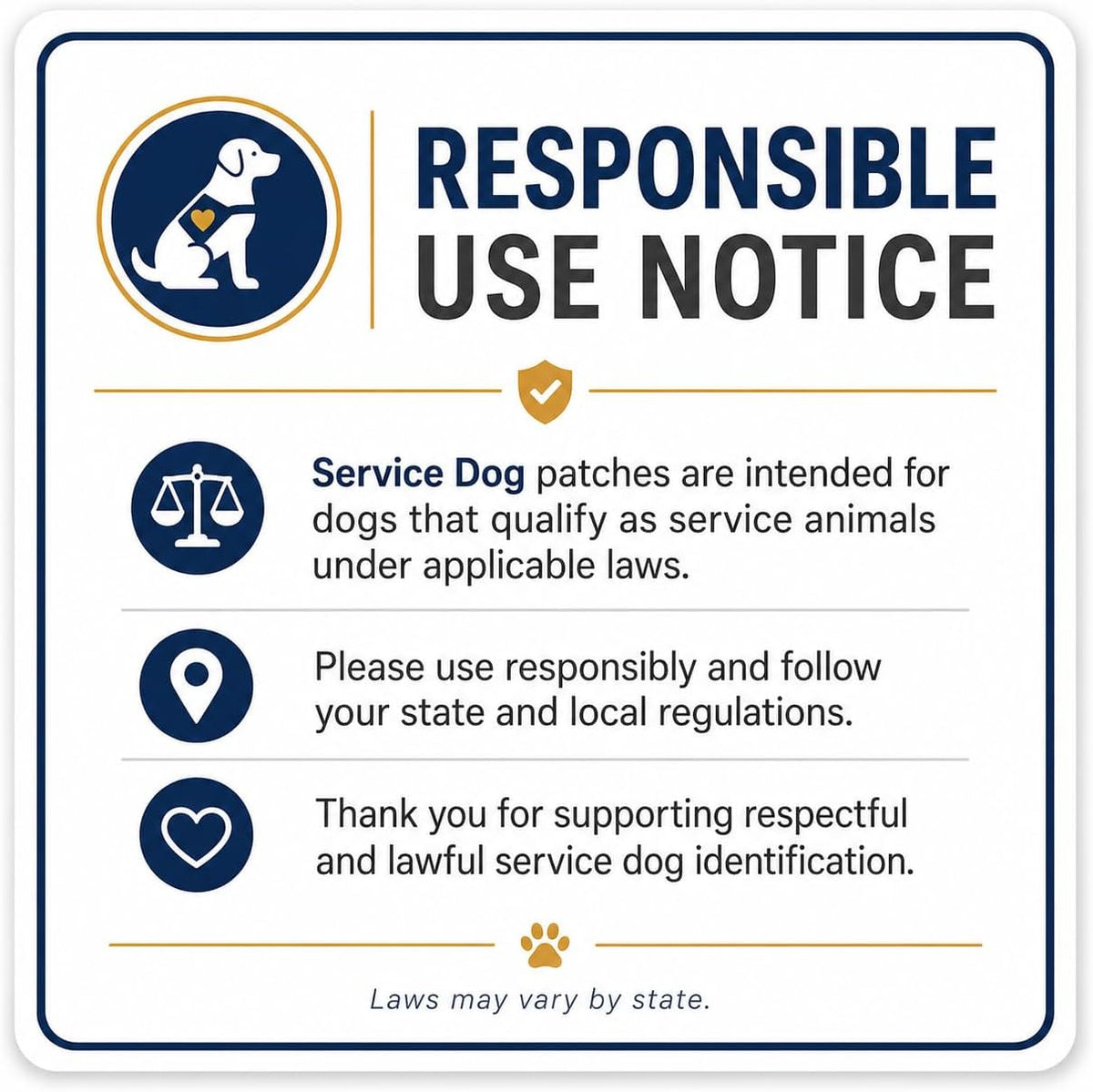 Reflective Service Dog Patches with Hook Backing for Service Animal Vests and Harnesses, Small (4.6 x 1 Inch)