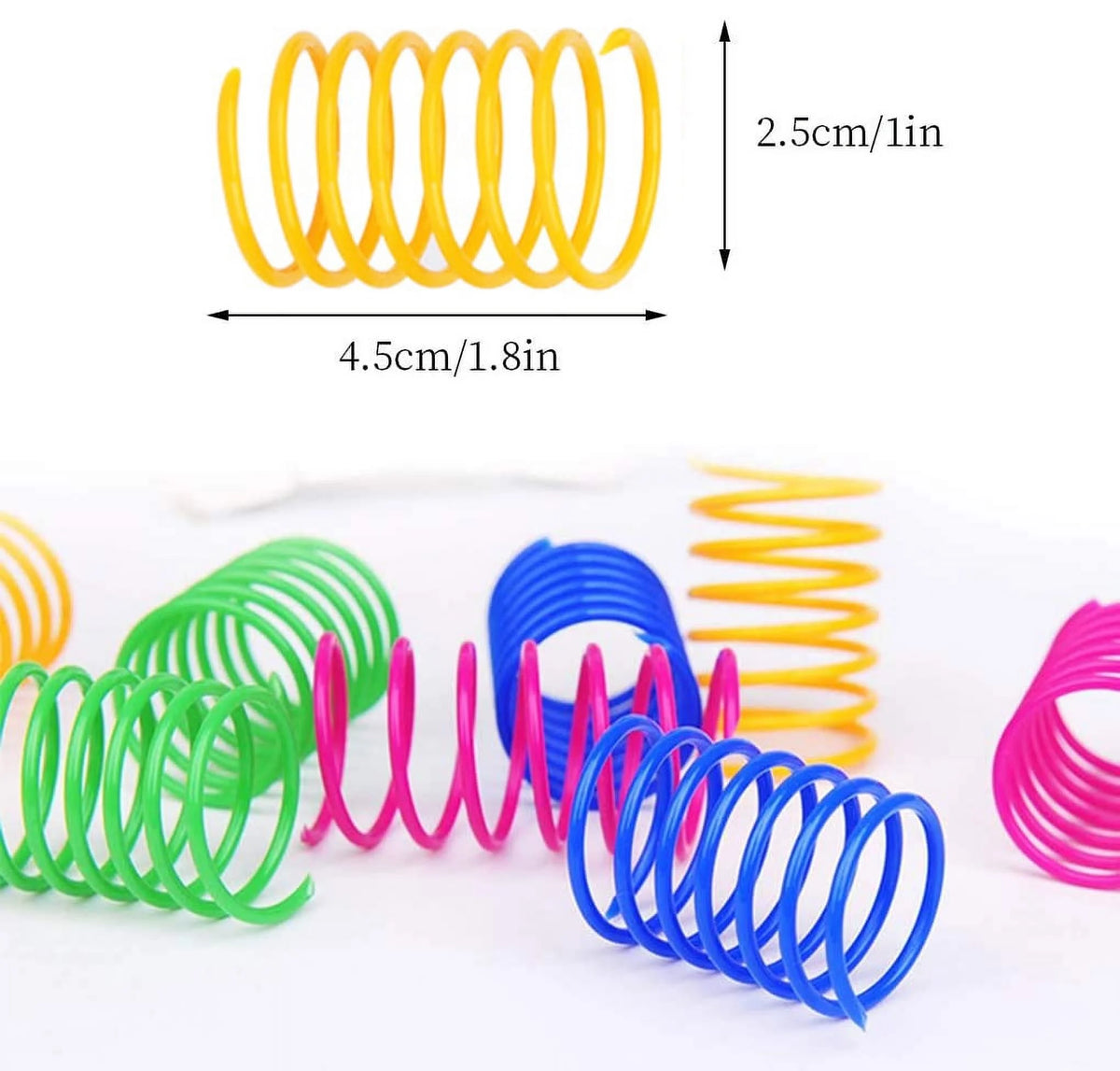 40-Pack Colorful Cat Spiral Springs - Durable Plastic Coils for Indoor Cats, Ideal for Swatting, Biting, and Hunting Activities