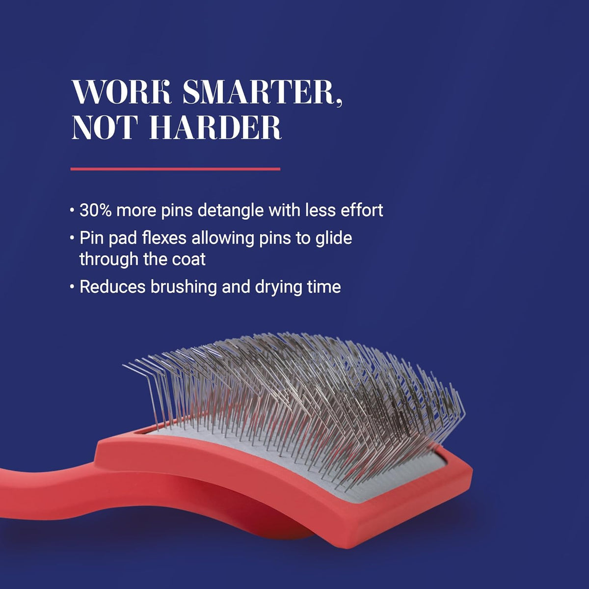 Big G Professional Slicker Brush for Dogs (Goldendoodles, Labradoodles, Poodles) - Effortless Grooming, Fluffing, and Detangling, Coral, Large