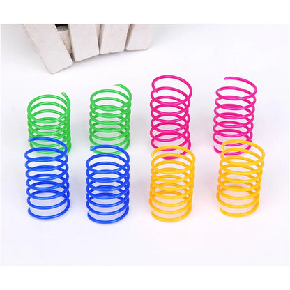40-Pack Colorful Cat Spiral Springs - Durable Plastic Coils for Indoor Cats, Ideal for Swatting, Biting, and Hunting Activities